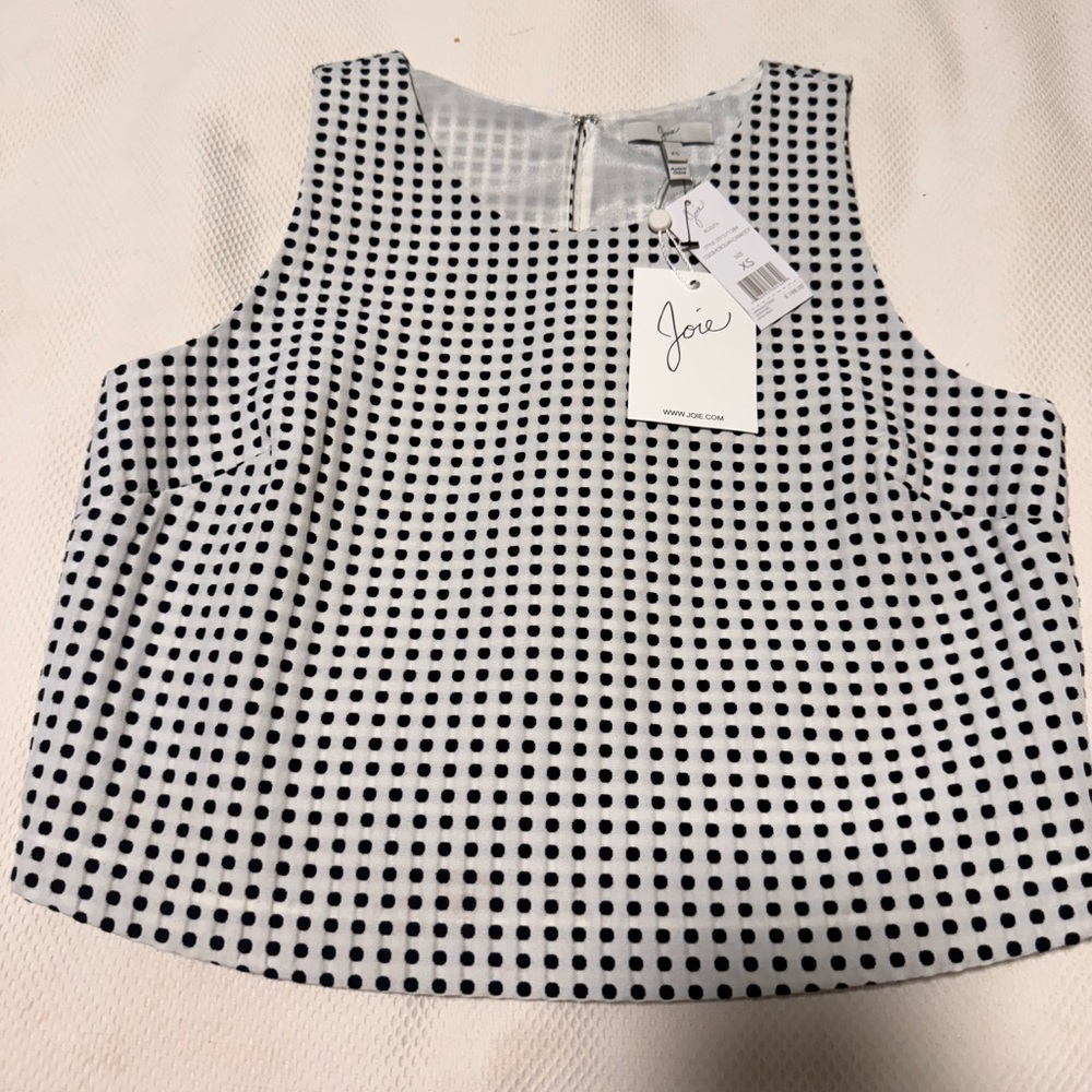 Joie Black and White Polka Dot Women's Top - size Extra Small *NWT